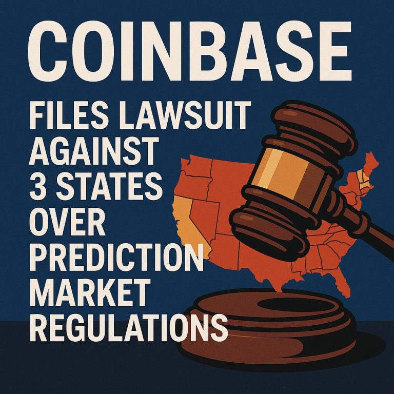 coinbase files a lawsuit against three us states challenging regulations on predictive markets, sparking legal debates on cryptocurrency and market forecasting.