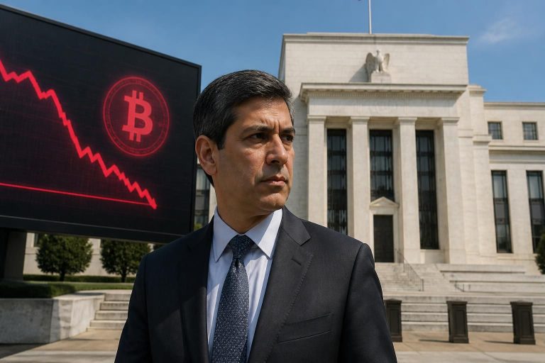 bitcoin (btc) drops below $75,000 as kevin warsh joins the federal reserve, highlighting market reactions and potential impacts on cryptocurrency trends.