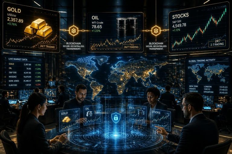 trade gold, oil, and stocks 24/7 securely and transparently using cutting-edge blockchain technology. experience seamless, real-time trading with enhanced trust and efficiency.